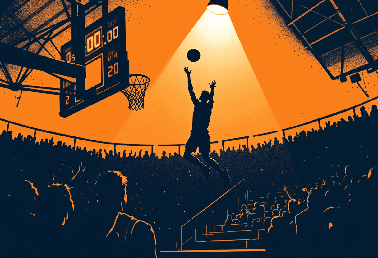 Editorial illustration: NBA Finals Trivia — clutch moments on basketball's biggest stage